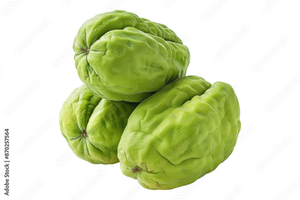 Fototapeta premium Chayote fruit isolated on transparent background