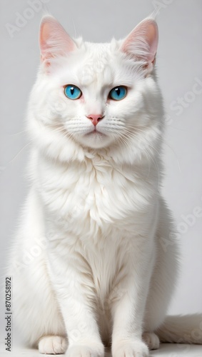 portrait of a white cat