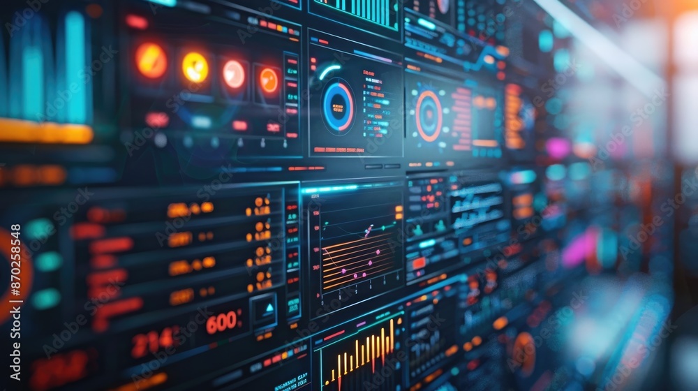 Futuristic Market Trends Analysis with Holographic Financial Graphs in Advanced Digital Office Setting on Dark Background Futuristic Market Trends Analysis with Holographic Financial Graphs in Advanced Digital Office Setting on Dark Background