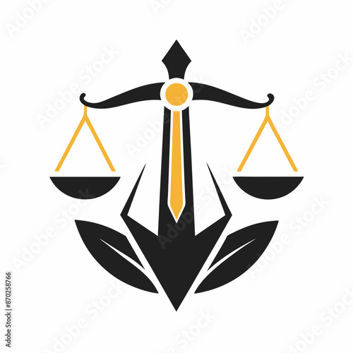        Minimalist law firm logo icon vector illustration.
