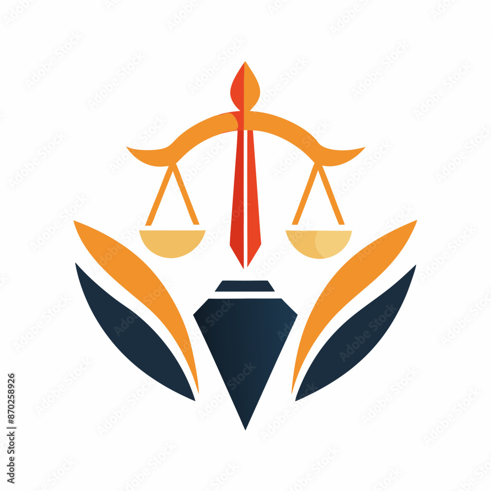        Minimalist law firm logo icon vector illustration.
