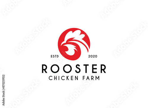 Minimalist and Simple Chicken Farm Logo. For business template illustration. Chicken mascot logo vector, Illustration of chicken.