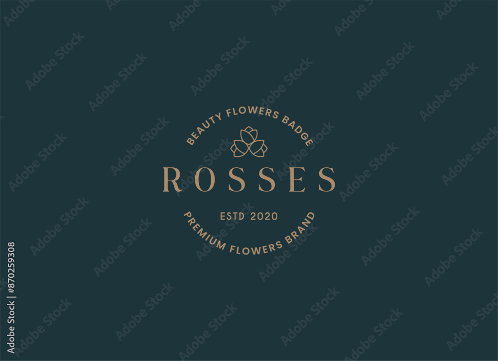 Blooming rose flower logo emblem design template vector illustration Blooming rose flower logo emblem design template vector illustration