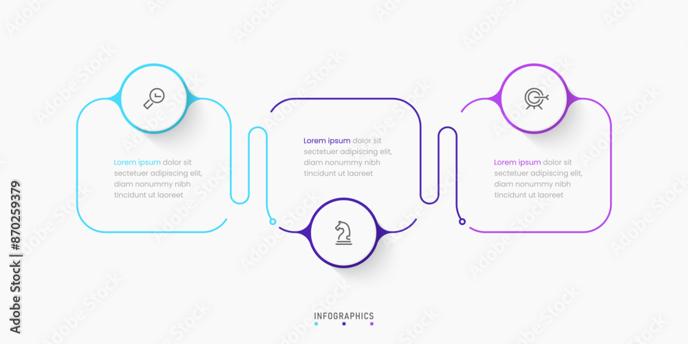 Vector Infographic label design template with icons and 3 options or steps. Can be used for process diagram, presentations, workflow layout, banner, flow chart, info graph.