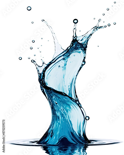 Abstract water splash isolated on transperent background