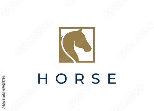 Head of horse logo design. Horse racing company logo