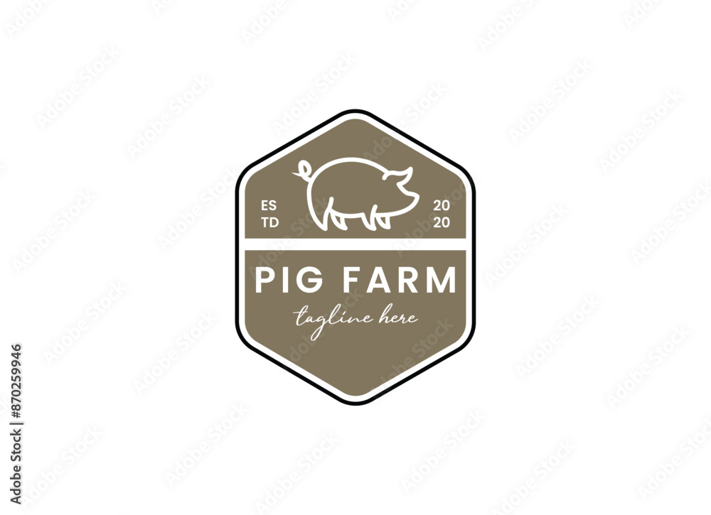 Pig farming logo design. Modern pig farm logo. Fresh pork logo design Pig farming logo design. Modern pig farm logo. Fresh pork logo design
