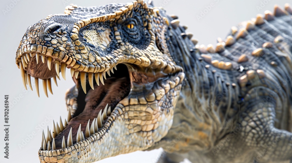 Obraz premium Close-up of Roaring Dinosaur Model