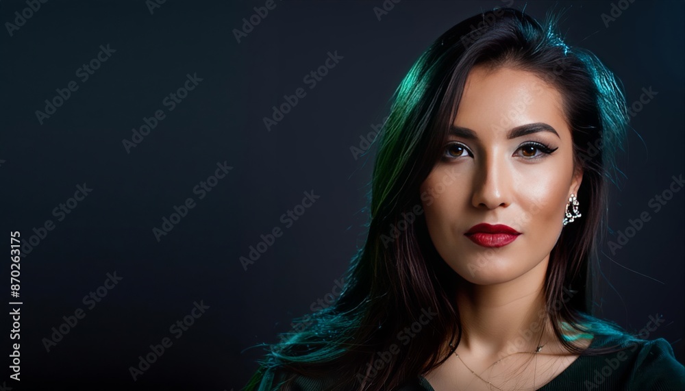 portrait of beautiful Woman made with artificial intelligence , generated by AI. High quality photo