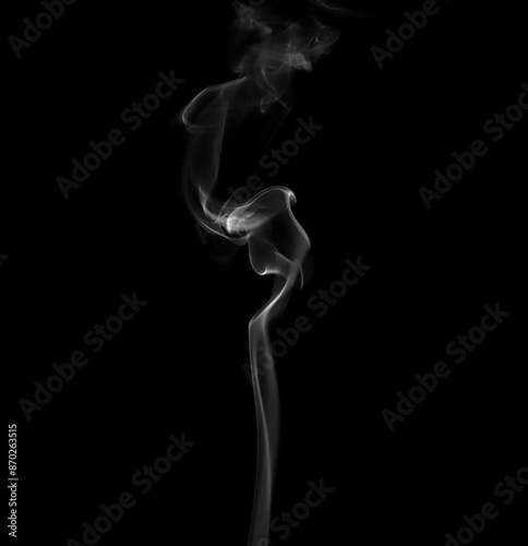 Collection of animated white smoke on black background. Smoke clouds. Isolated abstract lines.