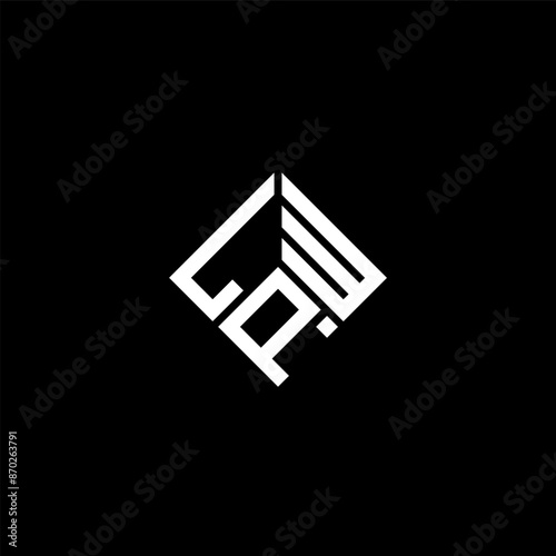 LPW letter logo design on black background. LPW creative initials letter logo concept. LPW letter design.