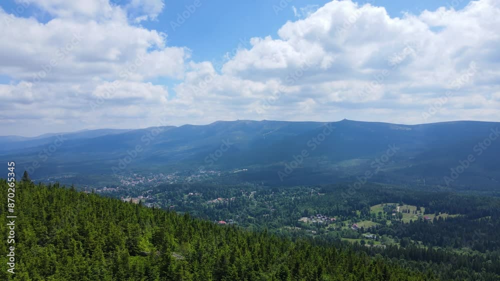 Summer Saastal Saas-Fee Switzerland aerial photography drone mountain larch forest coniferous top clouds Swiss Alps mountain peaks valley drone movement Summer Saastal Saas-Fee Switzerland aerial photography drone mountain larch forest coniferous top clouds Swiss Alps mountain peaks valley drone movement