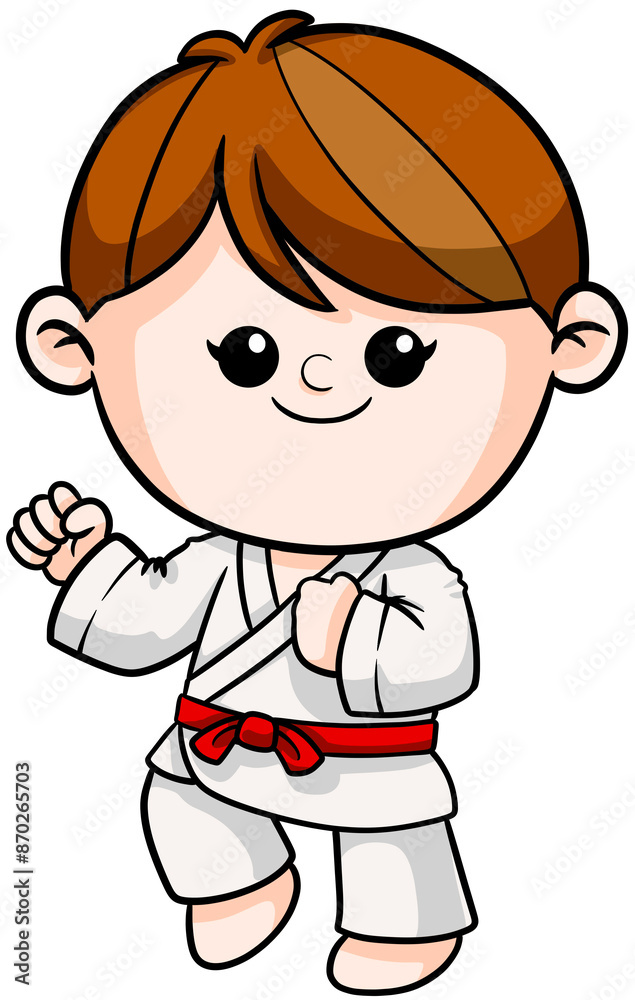 cute cartoon Taekwondo boy sport character illustration cute cartoon Taekwondo boy sport character illustration