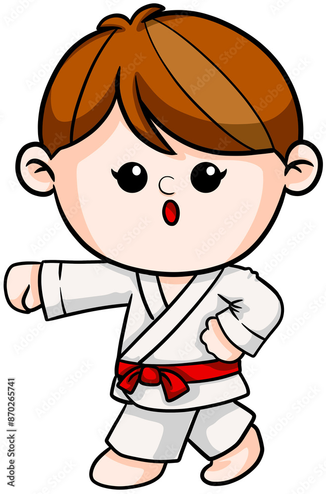 cute cartoon Taekwondo boy sport character illustration cute cartoon Taekwondo boy sport character illustration