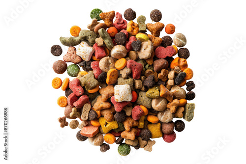 Dry pet food isolated on transparent background