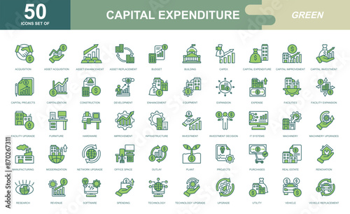 Capital Expenditure icon set