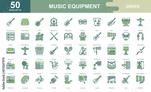 Music equipment icon set