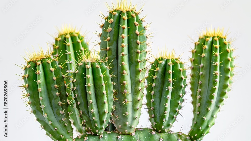 Cactus plants with golden thorns on white background,Green Opuntia cactus,Cactus flower in pot,hipster style,cacti,Summer creative concept,fashion style,Space for text. Cactus plants with golden thorns on white background,Green Opuntia cactus,Cactus flower in pot,hipster style,cacti,Summer creative concept,fashion style,Space for text.
