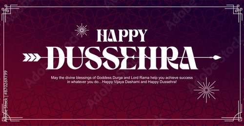 Happy Dussehra Greeting and Wishes Typography Vector. Celebrate the joyous festival of Dussehra with this beautifully designed illustration.