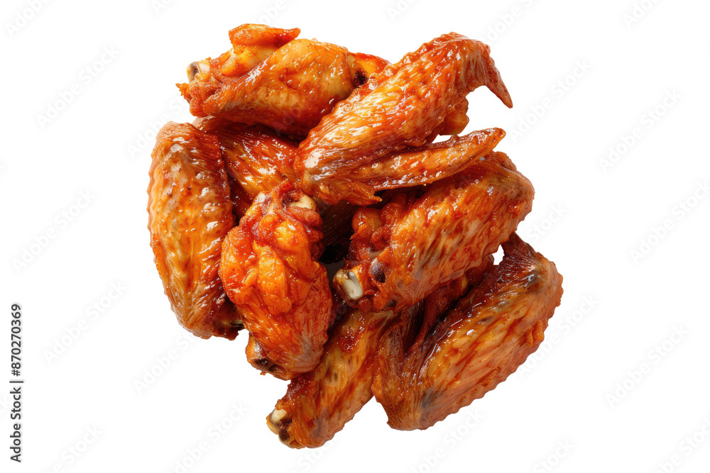 Fried wings isolated on transparent background