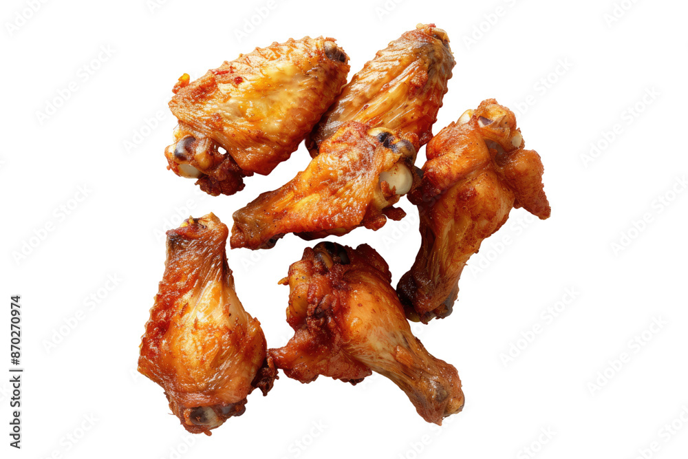 Fried wings isolated on transparent background