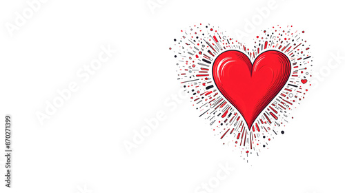 Illustration of a simple red heart on a white background. 5.