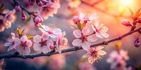 Beautiful cherry blossom flower background wallpaper.