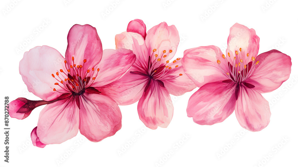 A watercolor painting of a pink flower bouquet isolated on a transparent background A watercolor painting of a pink flower bouquet isolated on a transparent background