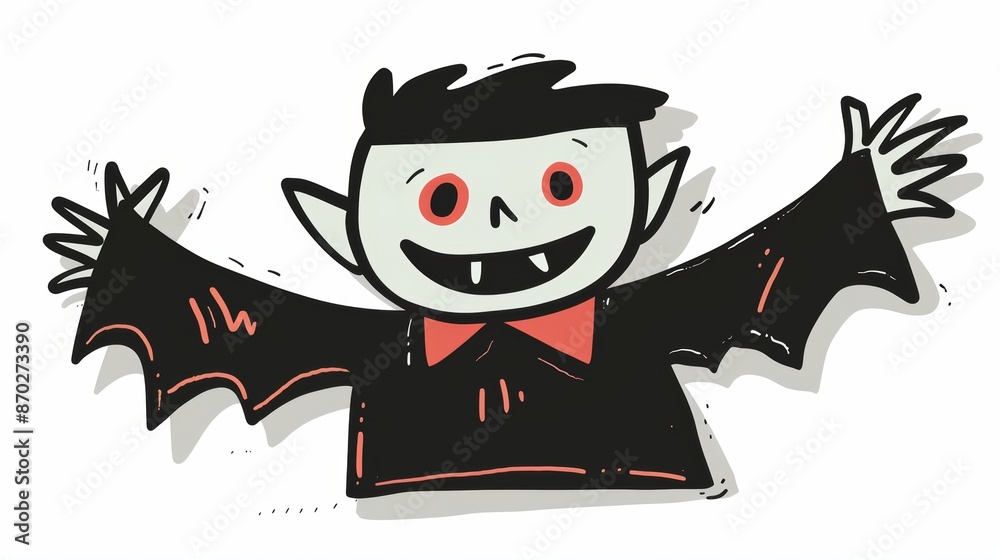 Adorable Cartoon Vampire with Outstretched Arms for Halloween Decorations Adorable Cartoon Vampire with Outstretched Arms for Halloween Decorations