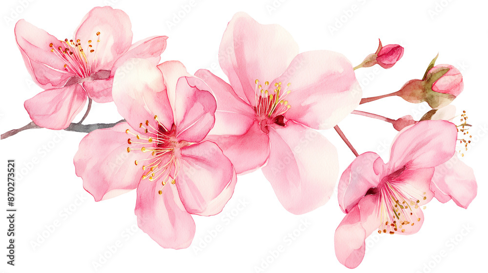 A watercolor painting of a pink flower bouquet isolated on a transparent background A watercolor painting of a pink flower bouquet isolated on a transparent background