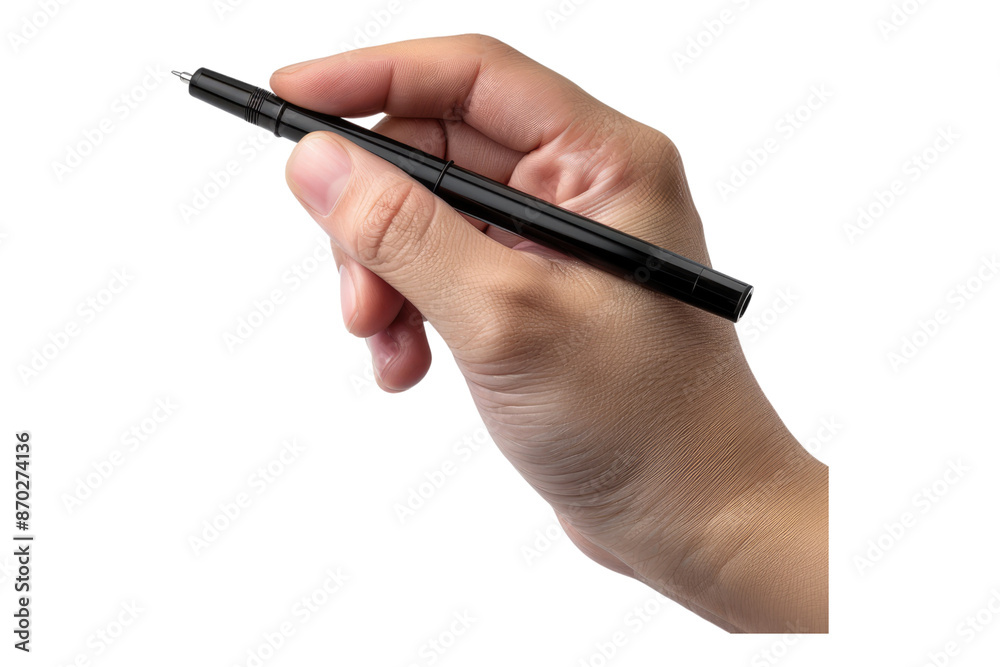 Hand holding pen isolated on transparent background Hand holding pen isolated on transparent background