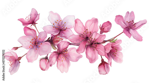 A watercolor painting of a pink flower bouquet isolated on a transparent background