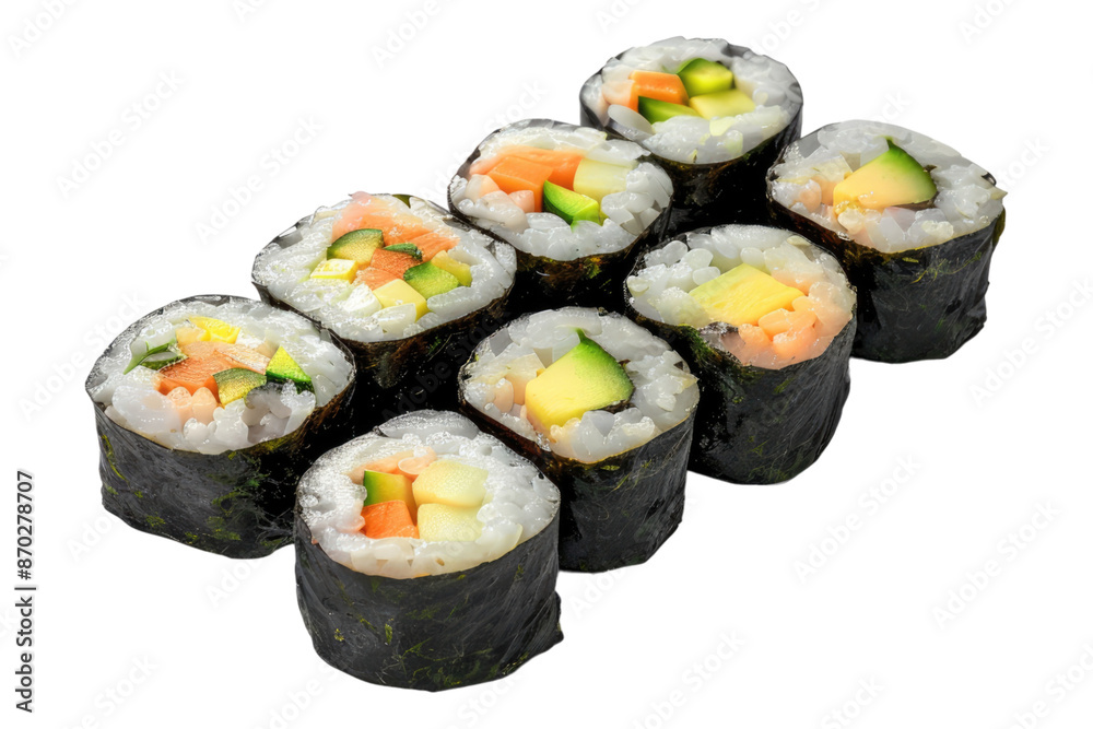 Korean Sushi roll isolated on transparent background Korean Sushi roll isolated on transparent background
