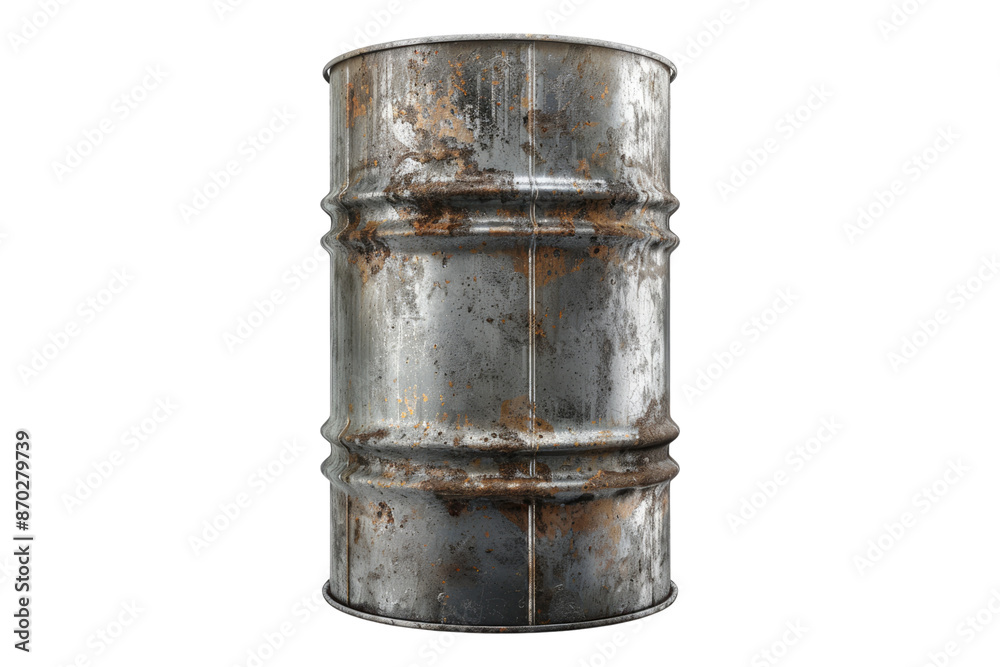 Metal barrel isolated on transparent background