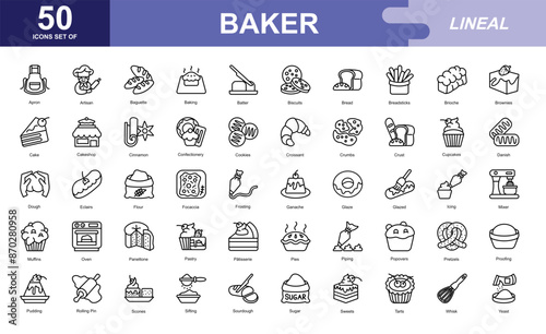 Baker equiment icon set
