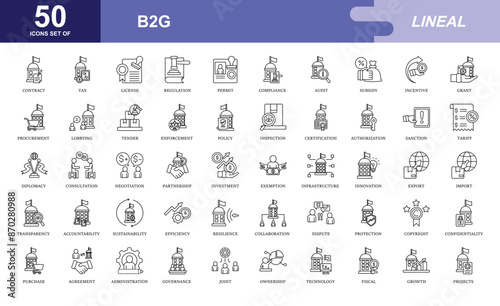 B2G - Business To Government icon set
