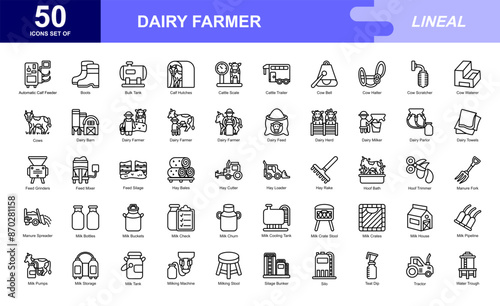 Dairy Farmer icon set
