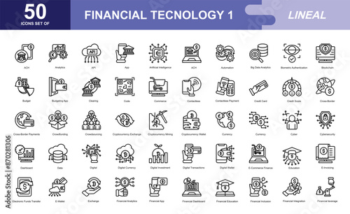 Financial Technology icon set
