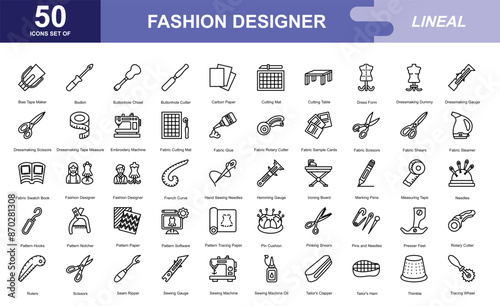 Fashion Designer icon set
