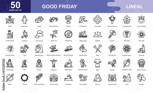 Good Friday icon set
