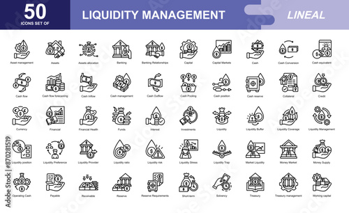 Liquidity Management icon set