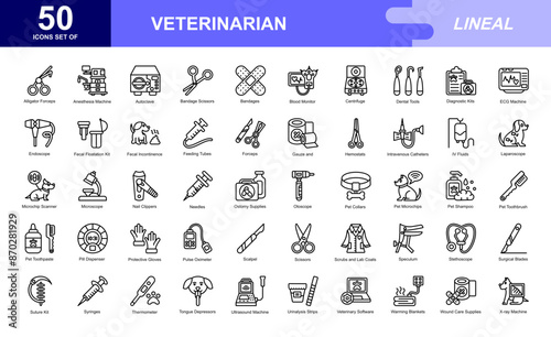 Veterinarian icon set