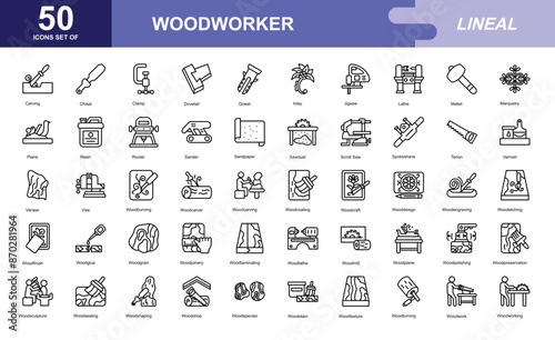 Woodworker icon set