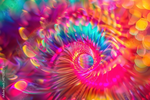 Psychedelische Wirbel aus bunten Neonfarben