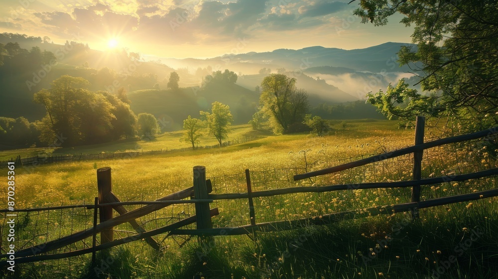 Fototapeta premium Sunrise Over the Rolling Hills