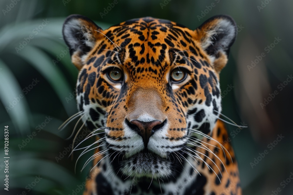 Captivating close-up of a strikingly patterned jaguar's coat. Captivating close-up of a strikingly patterned jaguar's coat.