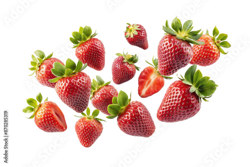 Strawberries isolated on transparent background