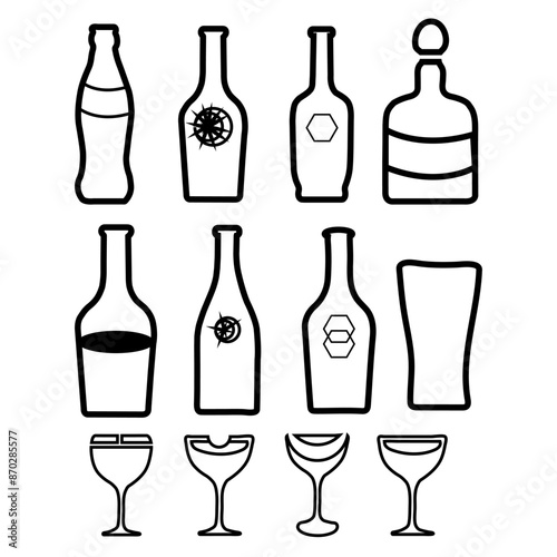 bottle icon with bottle logo