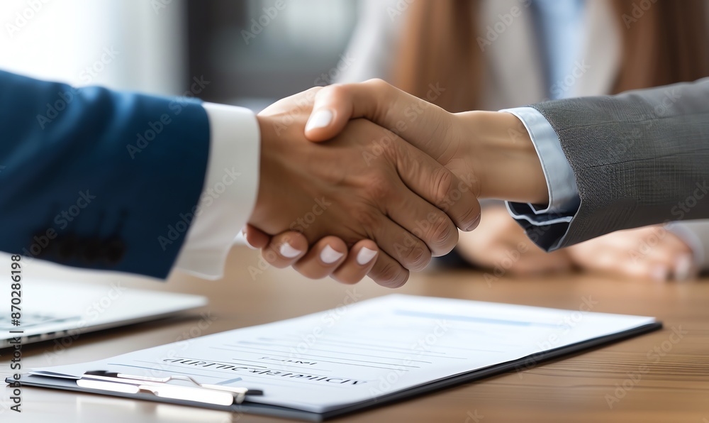 © Pumapala - Business Handshake over Signed Document