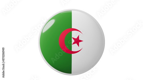Εκτύπωση καμβά Algeria, algerian Circle flag icon